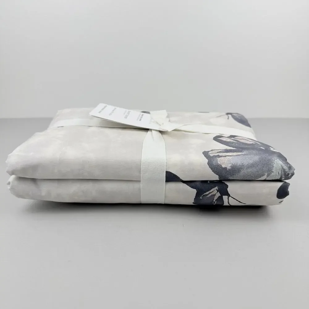 Pottery Barn Butterfly Kisses Duvet Cover KING / CAL KING Cream Cotton Percale